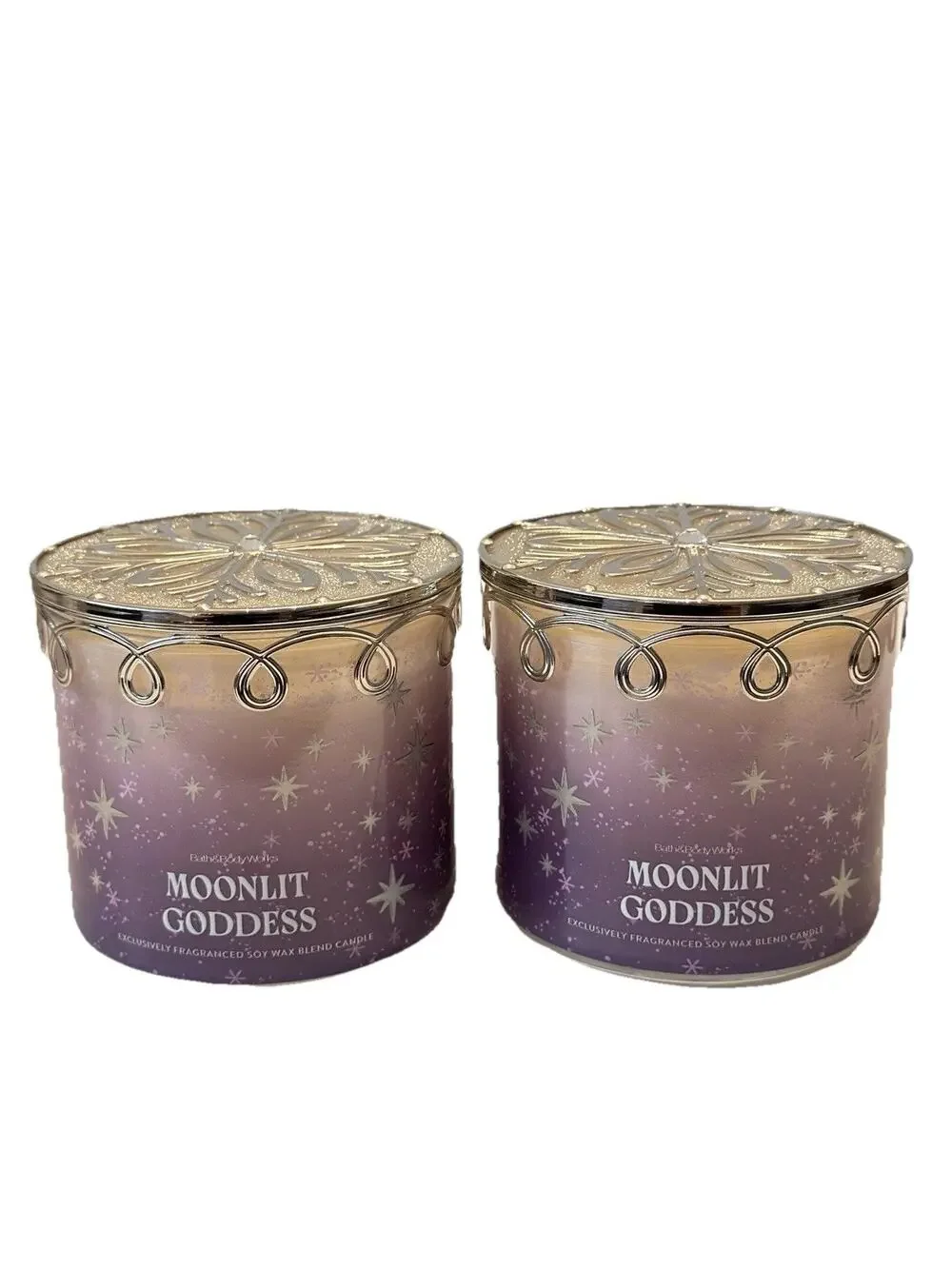 2 X Bath & Body Works Moonlit Goddess SPECIAL EDITION LID 3 Wick Candle 14.5oz